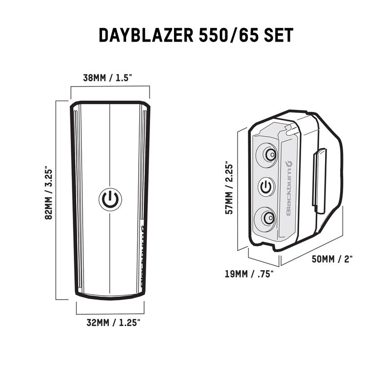 Dayblazer 550 Front + Dayblazer 65 Rear Light Set